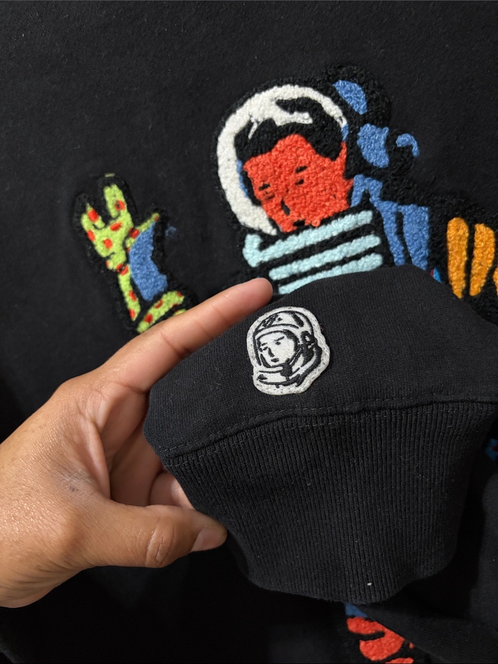 Billionaire Boys Club Black Sweater with Multicolor Astronaut Embroidered Patch - Picture 5 of 7